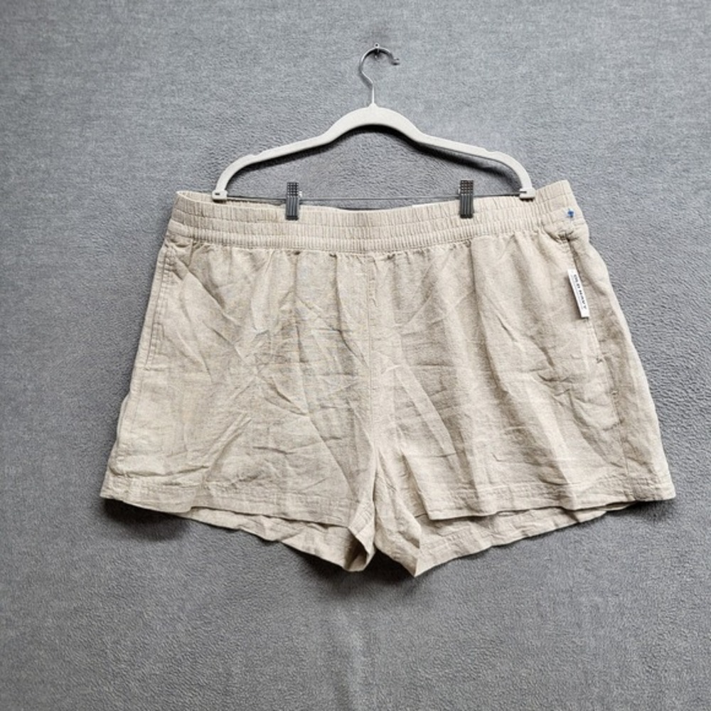 Old Navy Women Shorts 2XL Beige Linen Blend Comfort Waistband High Rise NWT